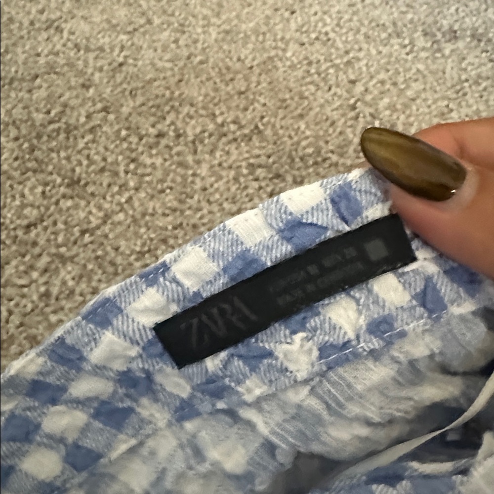 Zara Gingham Top - Light Blue - - Picture 7 of 8
